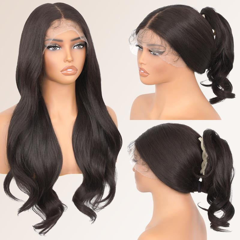 Synthetic Lace Front Wig Body Wave Glueless Wig 13X6 HD Lace Front Pre Plucked Natural Hairline Black Wigs for Black Women