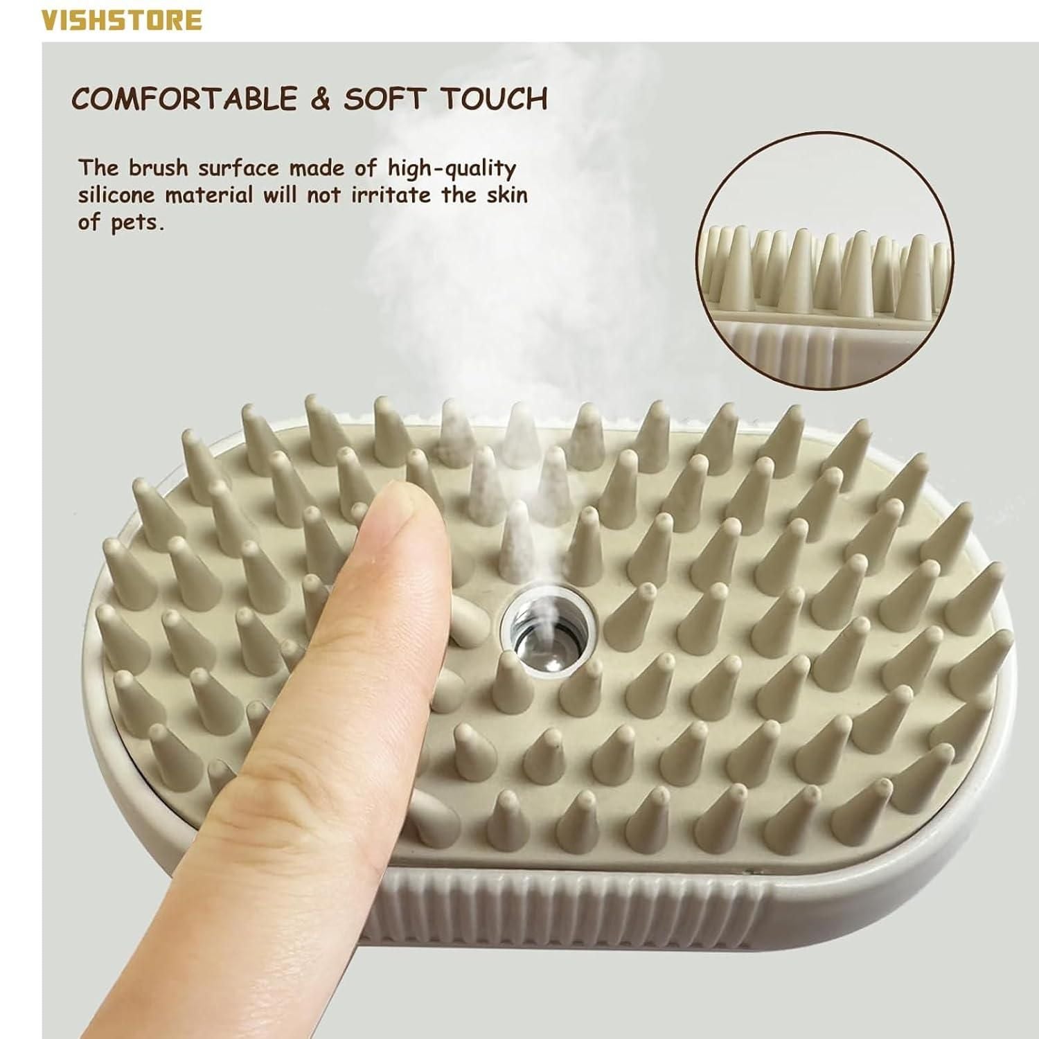 Steam Brush for Dog Cat Steam Brush 3 in 1 Water Brush for Dogs & Cats