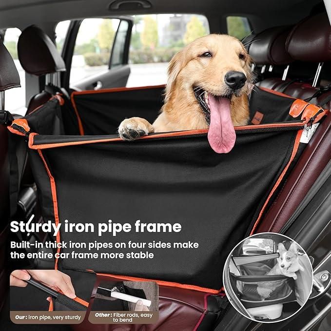 Dog Car Seat Cover, Scratchproof Waterproof Collapsible Dog Car Seat Covers.