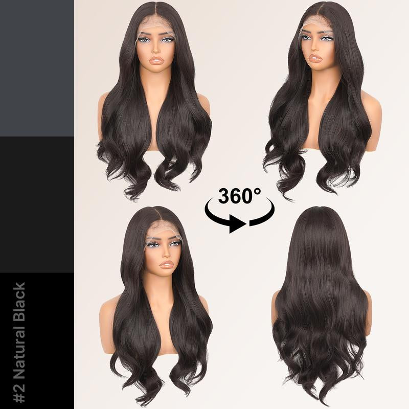 Synthetic Lace Front Wig Body Wave Glueless Wig 13X6 HD Lace Front Pre Plucked Natural Hairline Black Wigs for Black Women